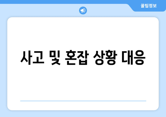 사고 및 혼잡 상황 대응