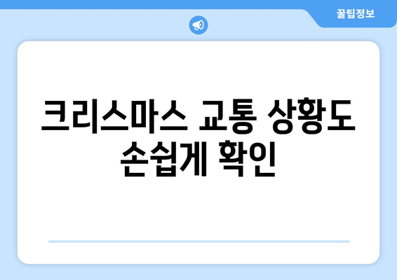 크리스마스 교통 상황도 손쉽게 확인