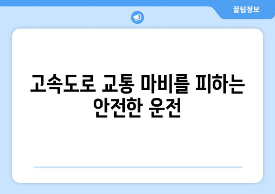 고속도로 교통 마비를 피하는 안전한 운전