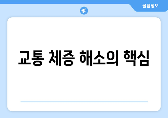 교통 체증 해소의 핵심