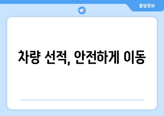 차량 선적, 안전하게 이동