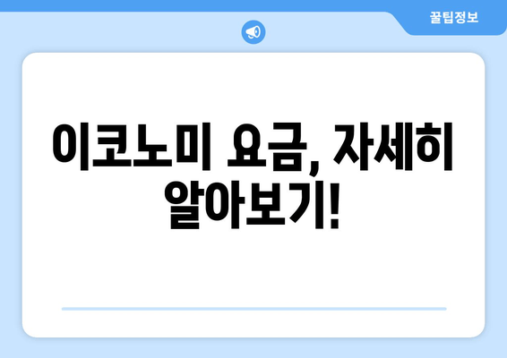 이코노미 요금, 자세히 알아보기!