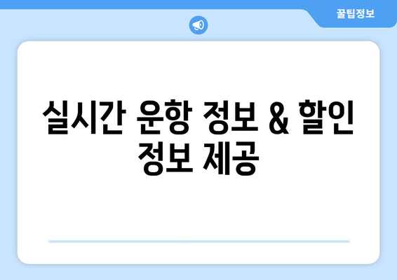 실시간 운항 정보 & 할인 정보 제공