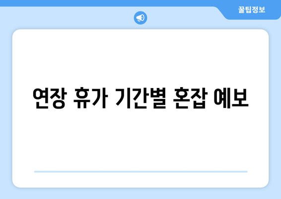 연장 휴가 기간별 혼잡 예보