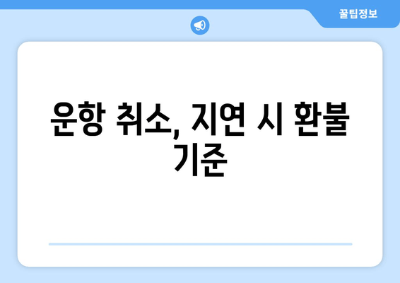 운항 취소, 지연 시 환불 기준