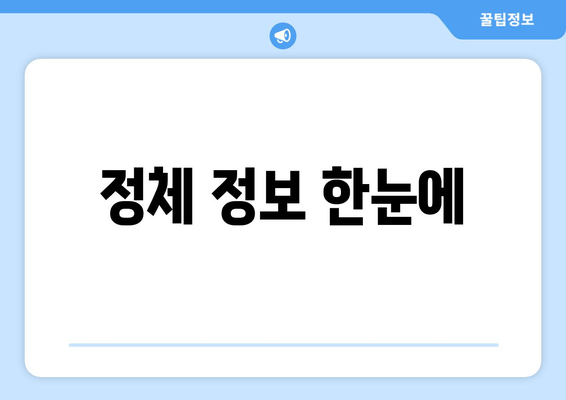 정체 정보 한눈에