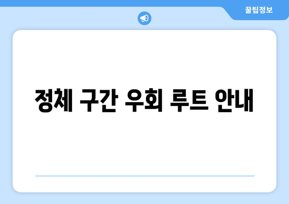 정체 구간 우회 루트 안내