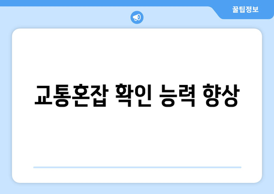 교통혼잡 확인 능력 향상