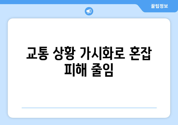 교통 상황 가시화로 혼잡 피해 줄임