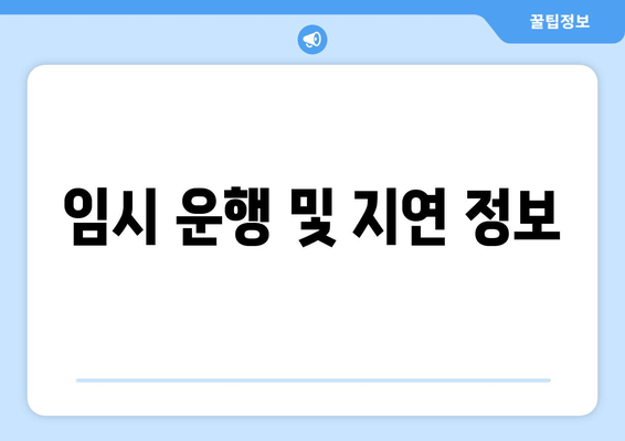 임시 운행 및 지연 정보