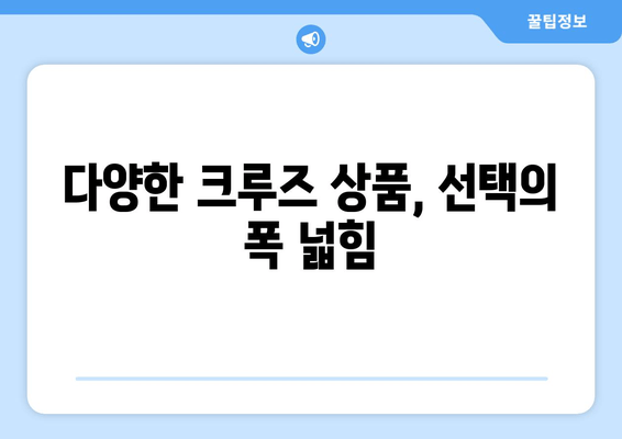 다양한 크루즈 상품, 선택의 폭 넓힘