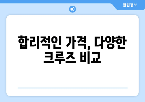 합리적인 가격, 다양한 크루즈 비교