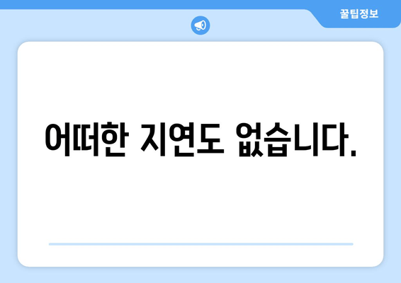 어떠한 지연도 없습니다.