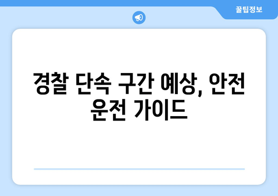 경찰 단속 구간 예상, 안전 운전 가이드