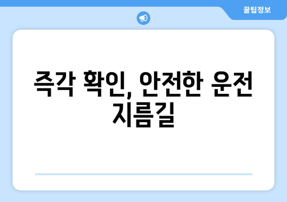 즉각 확인, 안전한 운전 지름길