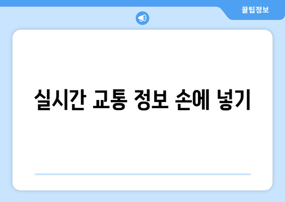 실시간 교통 정보 손에 넣기