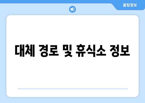 대체 경로 및 휴식소 정보