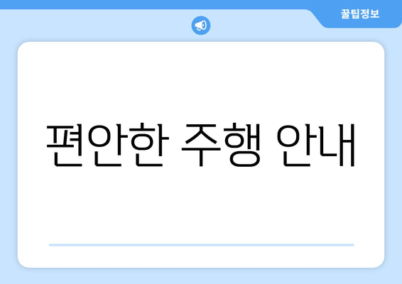 편안한 주행 안내