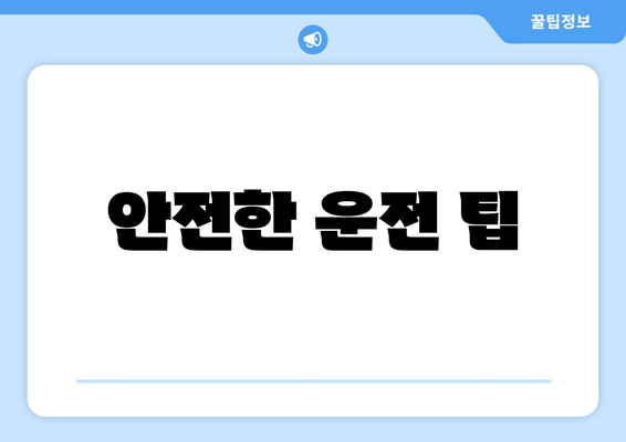 안전한 운전 팁