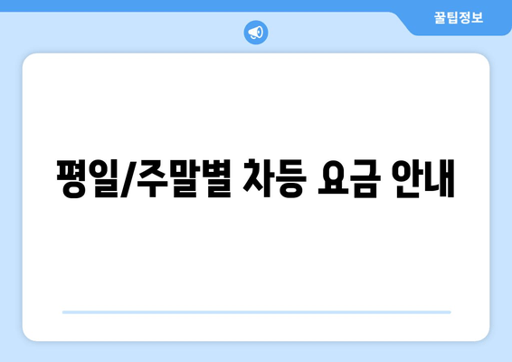 평일/주말별 차등 요금 안내