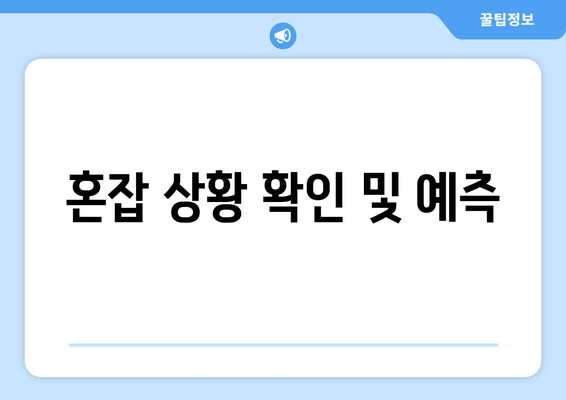 혼잡 상황 확인 및 예측