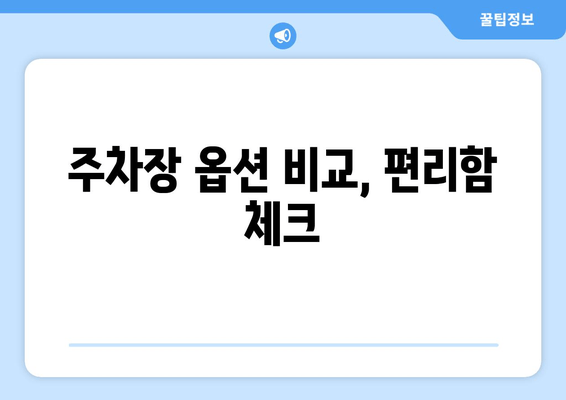 주차장 옵션 비교, 편리함 체크