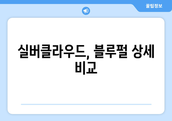 실버클라우드, 블루펄 상세 비교