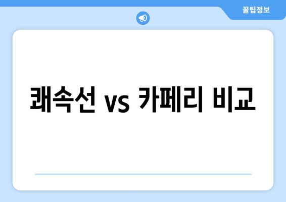 쾌속선 vs 카페리 비교