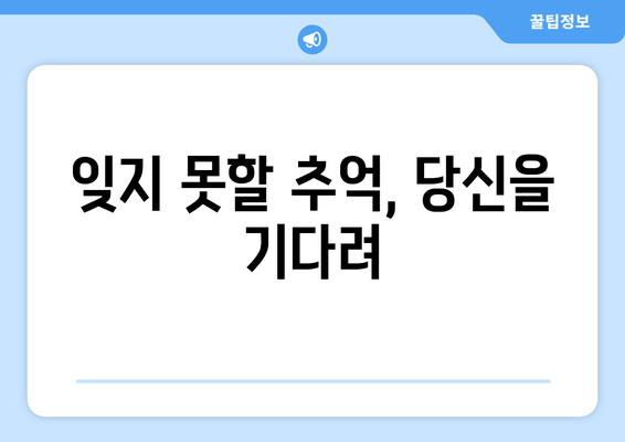 잊지 못할 추억, 당신을 기다려