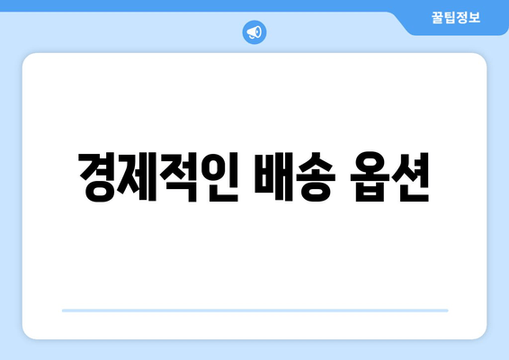 경제적인 배송 옵션