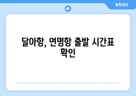 달아항, 연명항 출발 시간표 확인