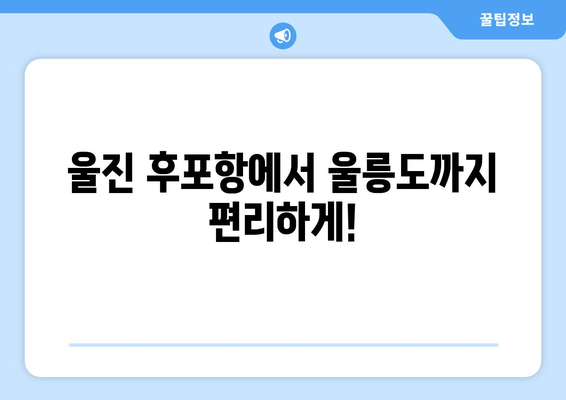 울진 후포항 - 울릉도 페리 예약 완벽 가이드| 시간표, 객실 가격, 차량 선적 비용 (스위트룸 포함) | 울릉도 여행, 배편 예약, 후포항 페리