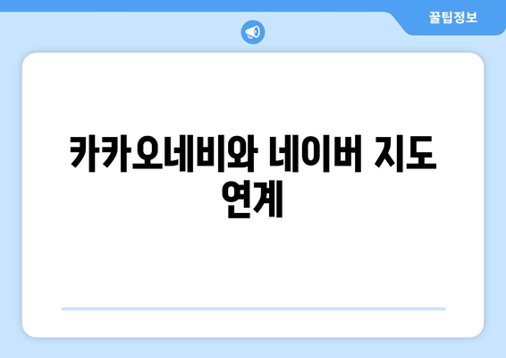 카카오네비와 네이버 지도 연계