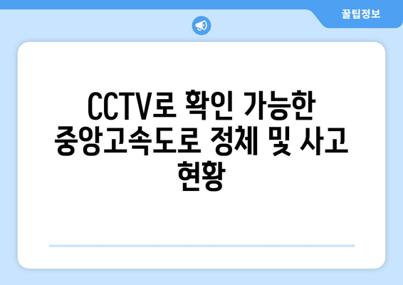 CCTV로 확인 가능한 중앙고속도로 정체 및 사고 현황