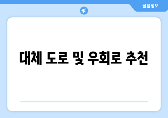 대체 도로 및 우회로 추천