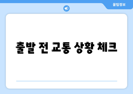 출발 전 교통 상황 체크