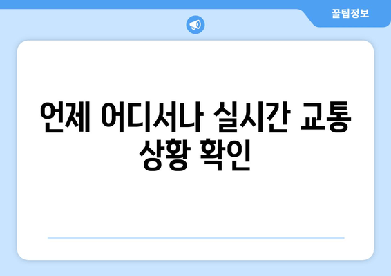 언제 어디서나 실시간 교통 상황 확인