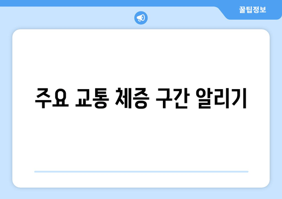 주요 교통 체증 구간 알리기