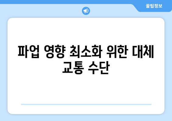 파업 영향 최소화 위한 대체 교통 수단