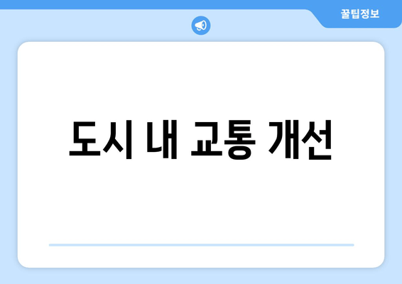 도시 내 교통 개선