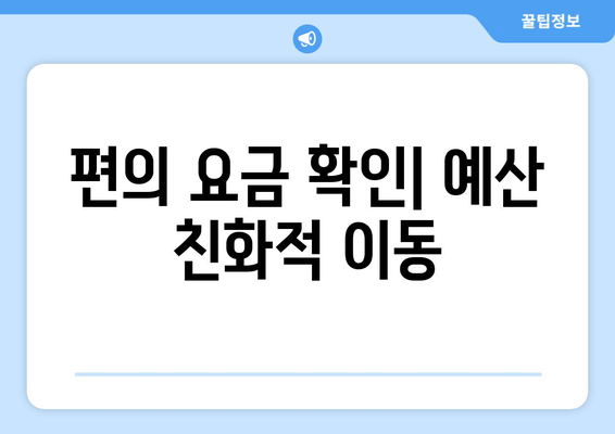 편의 요금 확인| 예산 친화적 이동