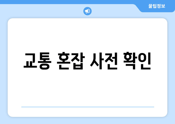 교통 혼잡 사전 확인