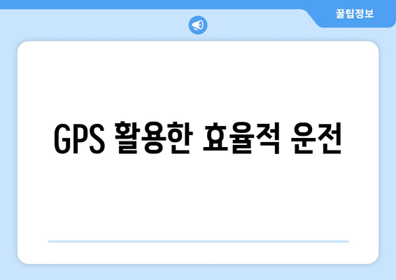 GPS 활용한 효율적 운전