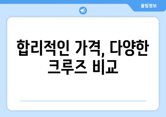 합리적인 가격, 다양한 크루즈 비교