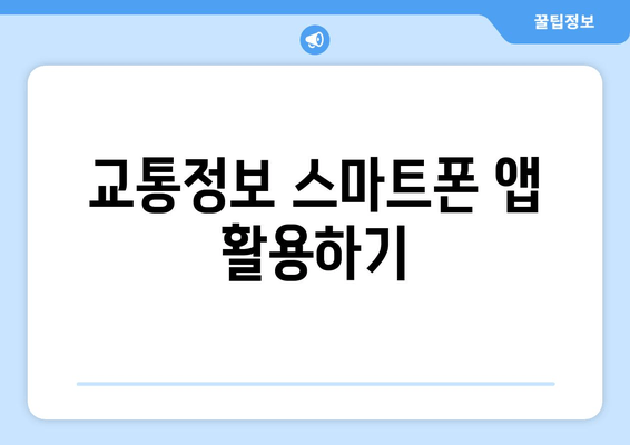 교통정보 스마트폰 앱 활용하기