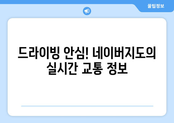 드라이빙 안심! 네이버지도의 실시간 교통 정보