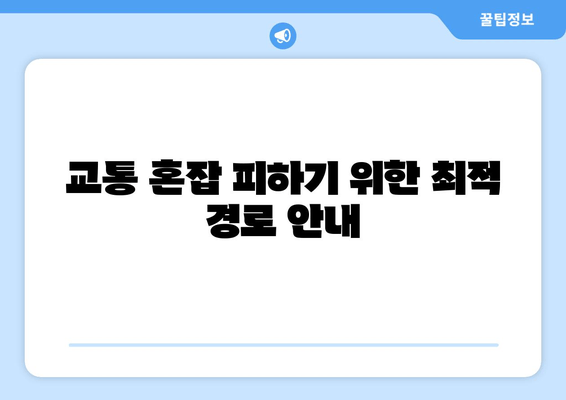 교통 혼잡 피하기 위한 최적 경로 안내