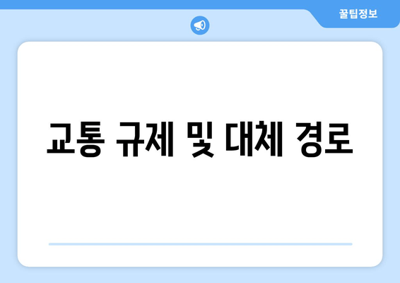 교통 규제 및 대체 경로