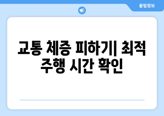 교통 체증 피하기| 최적 주행 시간 확인