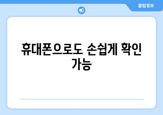 휴대폰으로도 손쉽게 확인 가능